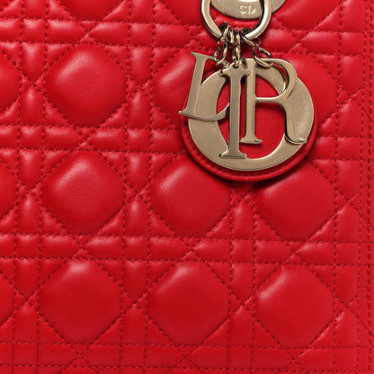 Christian Dior Lambskin Cannage Medium Lady Dior Red 12 of 22