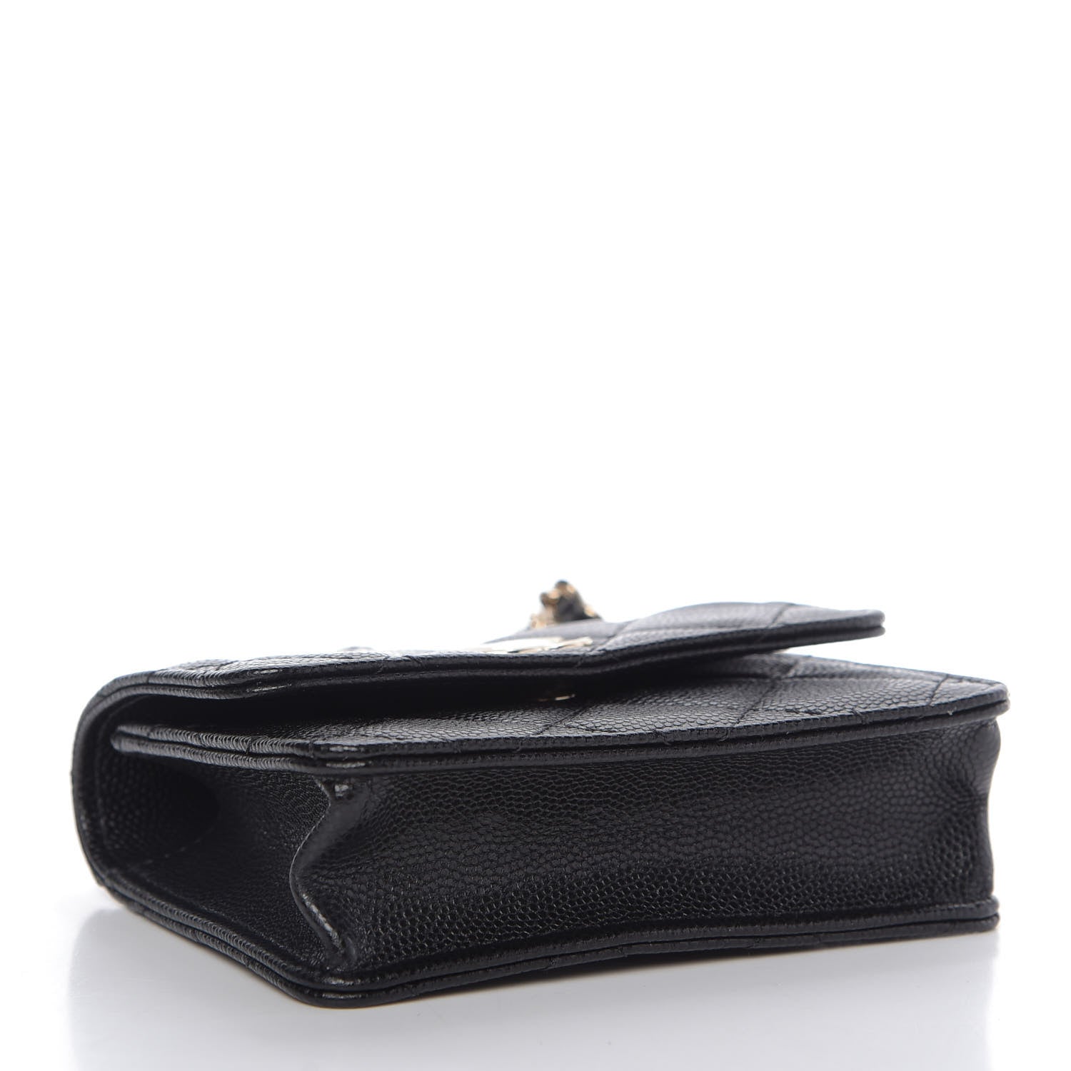 Chanel Caviar Quilted Mini Pearl On Top Coin Purse With Chain Black 4 of 11