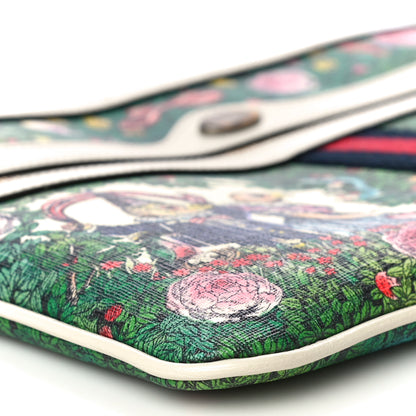 Gucci X YUKO HIGUCHI Canvas Calfskin GG Web Yuko Higuchi Print Large Ophidia Pouch Clutch White 10 of 11