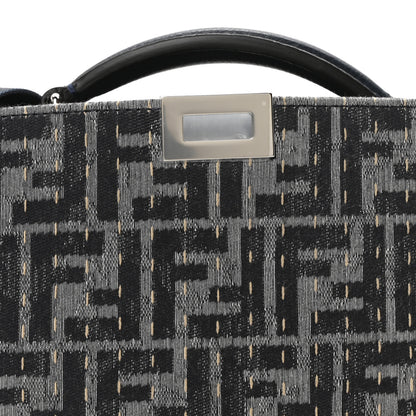 Fendi Chenille Vitello Seta FF Peekaboo I See U X Cross Satchel Blue Notte 8 of 10