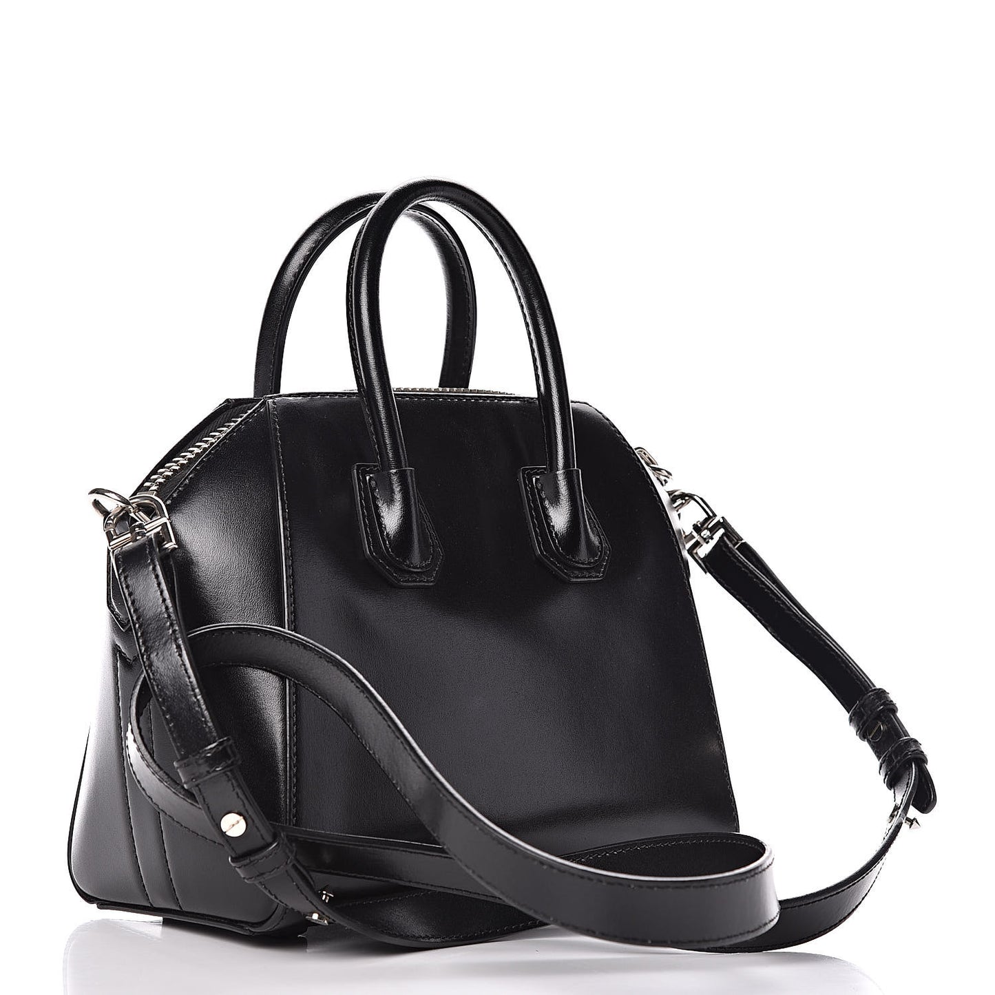Shiny Lord Calfskin Mini Antigona Black