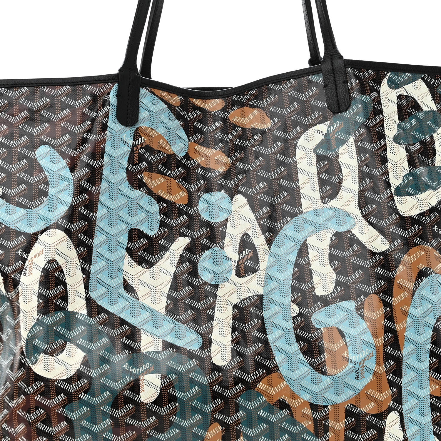 Goyard Goyardine Saint Louis Lettres Camouflage GM Black Blue 9 of 11