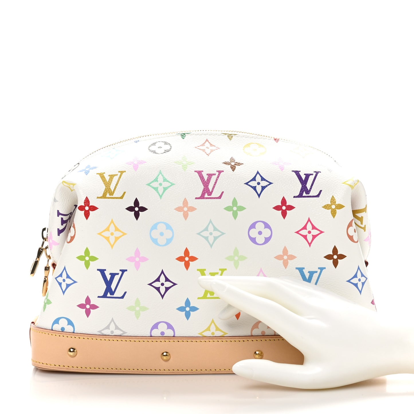 LV x TM Monogram Multicolor Cosmetic Pouch GM White