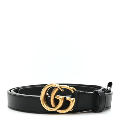 Gucci Calfskin Double G 20mm Belt 95 38 Black 1 of 4