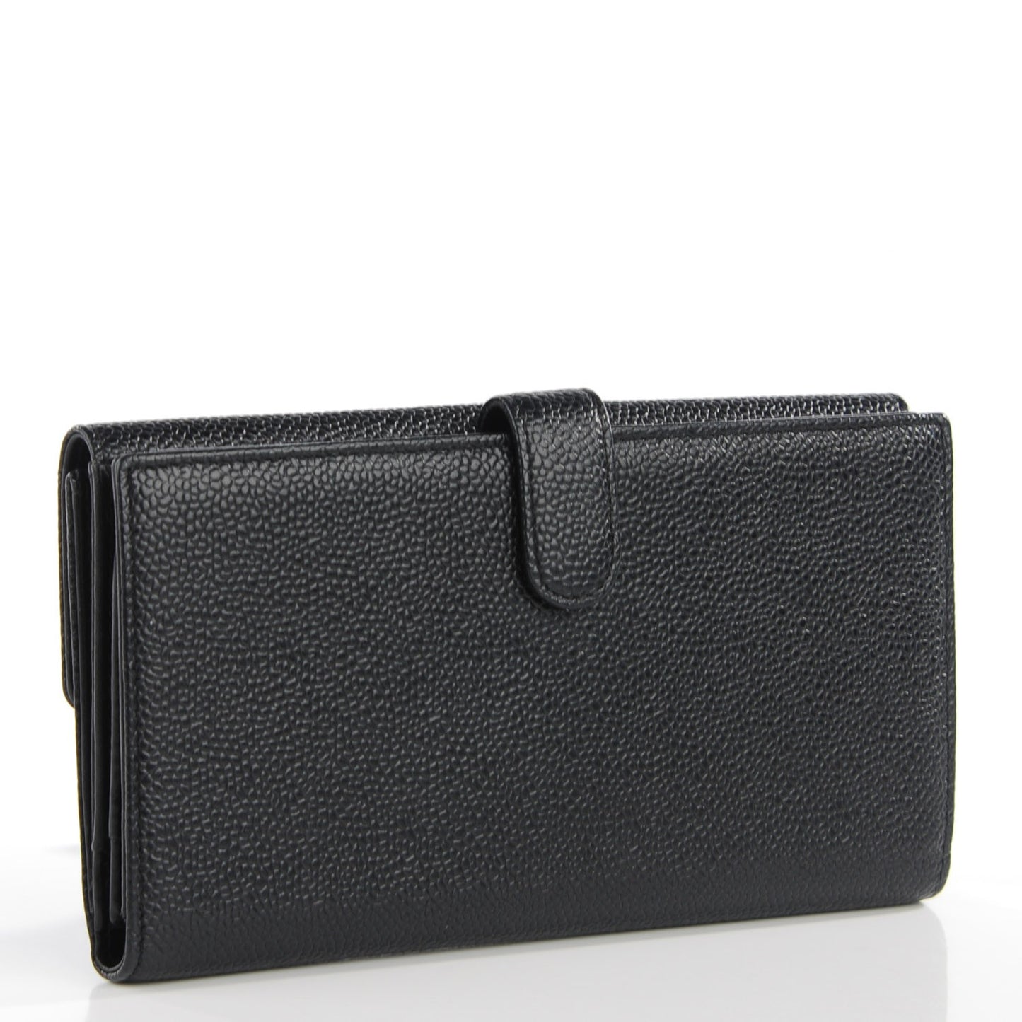 Caviar CC Long Flap Wallet Black