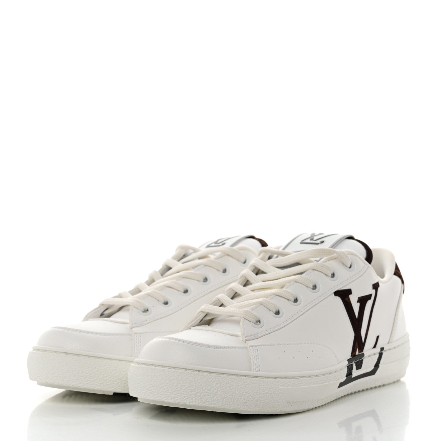 Louis Vuitton Charlie Sneakers 38.5 White Cacoa Brown 3 of 9