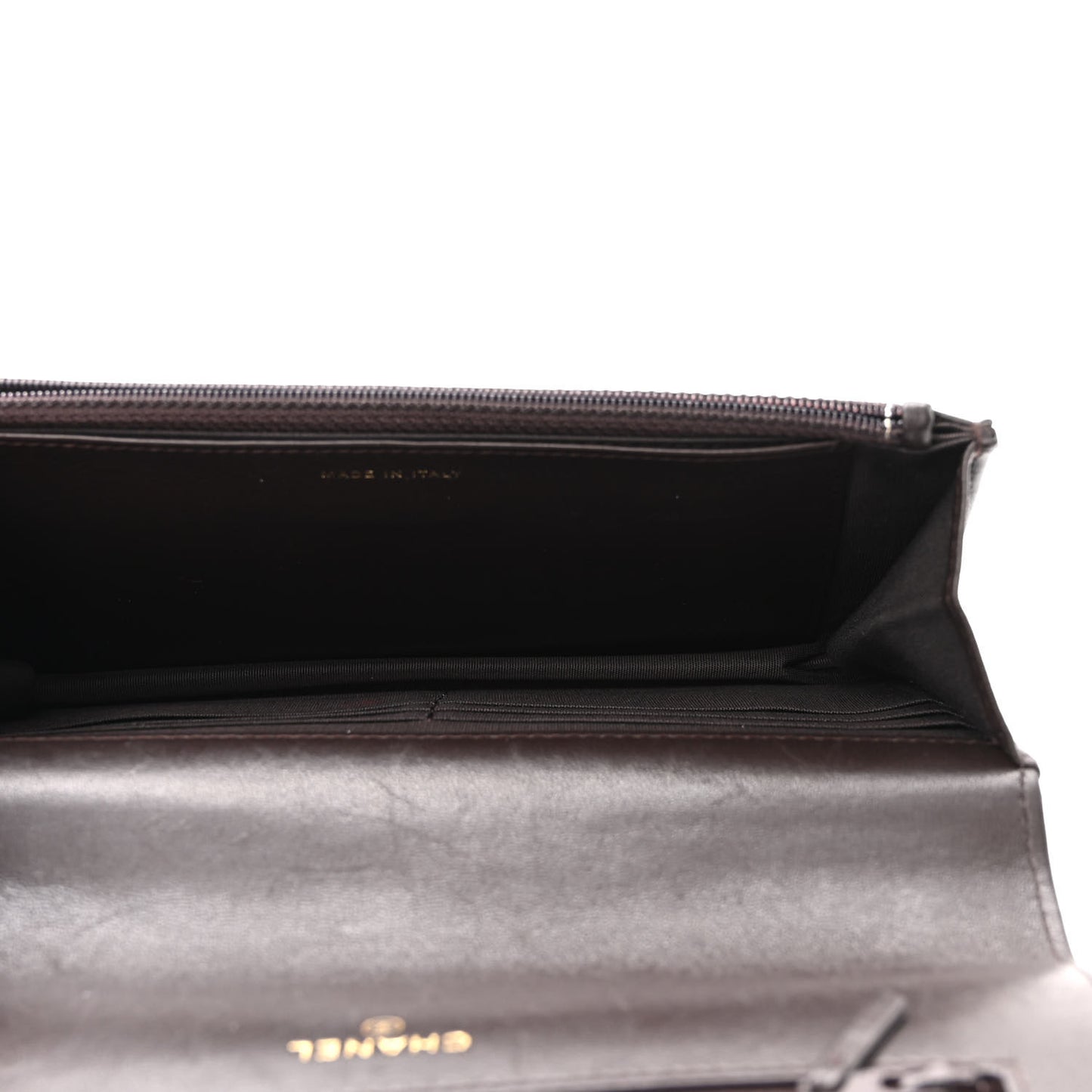 Lambskin Quilted Chanel 19 Wallet On Chain WOC Dark Brown