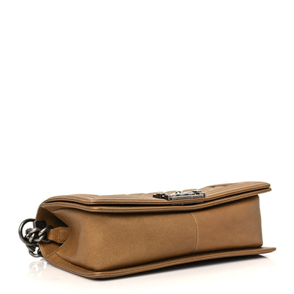 Chanel Caviar Quilted Medium Boy Flap Dark Gold 4 of 9