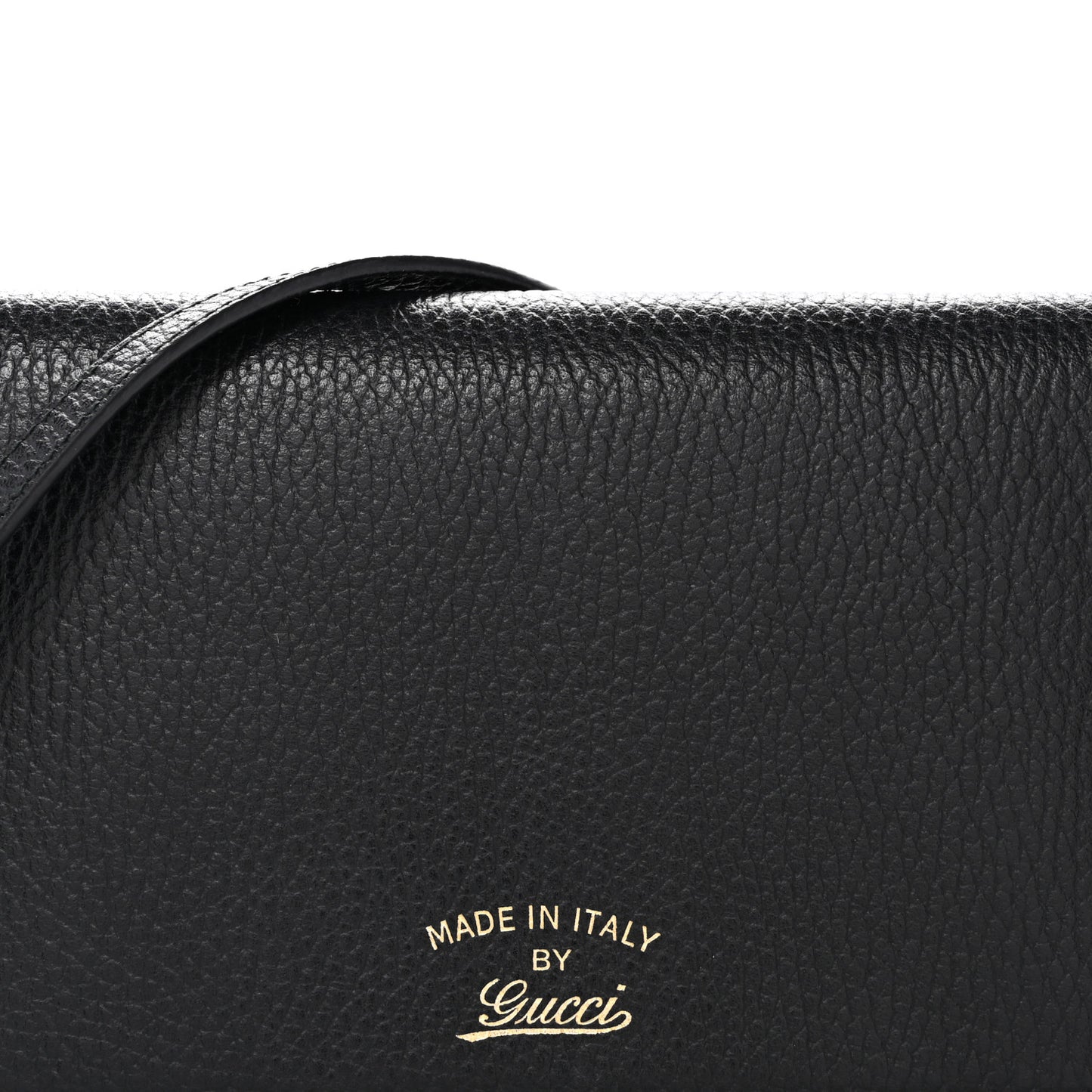 Dollar Calfskin Mini Swing Wallet Bag Black