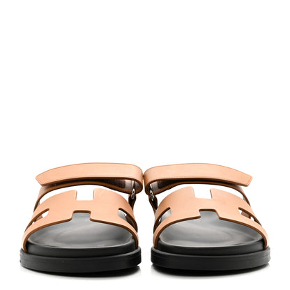 Hermes Calfskin Womens Chypre Sandals 38 Naturel 2 of 9