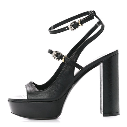 Givenchy Calfskin Voyou Sandals 38.5 Black 1 of 8