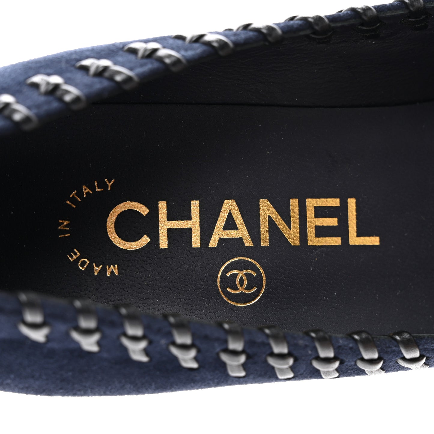 Suede Lambskin Cap Toe Whipstitch Pumps 37 Navy Black