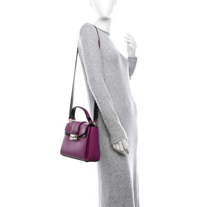 Bulgari Calfskin Serpenti Viper Top Handle Bag Purple 2 of 12