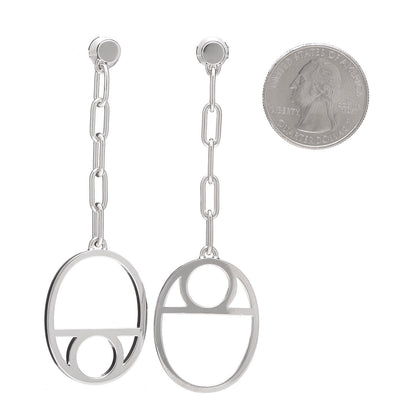 Hermes Sterling Silver Chaine D'Ancre Game Drop Earrings 2 of 5