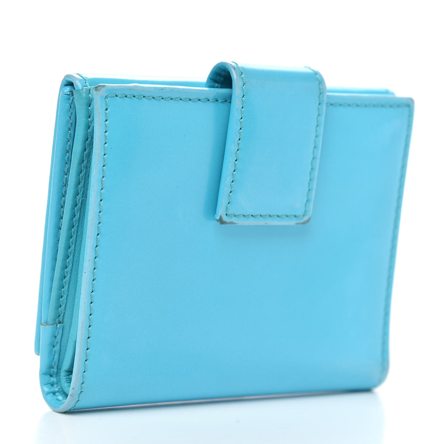 Shade Lux Calfskin Swarovski Crystal Mini GG Sparkling French Flap Wallet Turquoise
