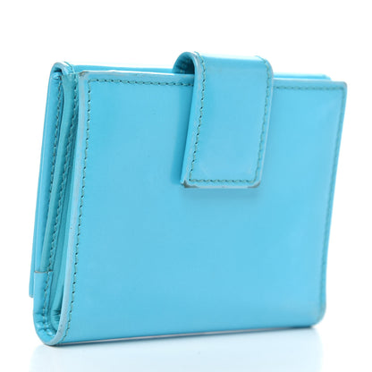 Gucci Shade Lux Calfskin Swarovski Crystal Mini GG Sparkling French Flap Wallet Turquoise 3 of 12