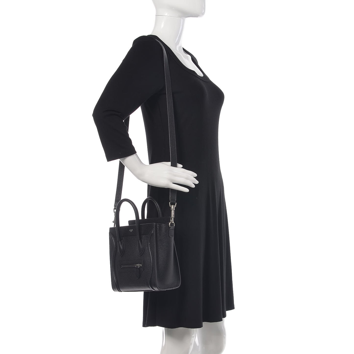 Drummed Calfskin Nano Luggage Black