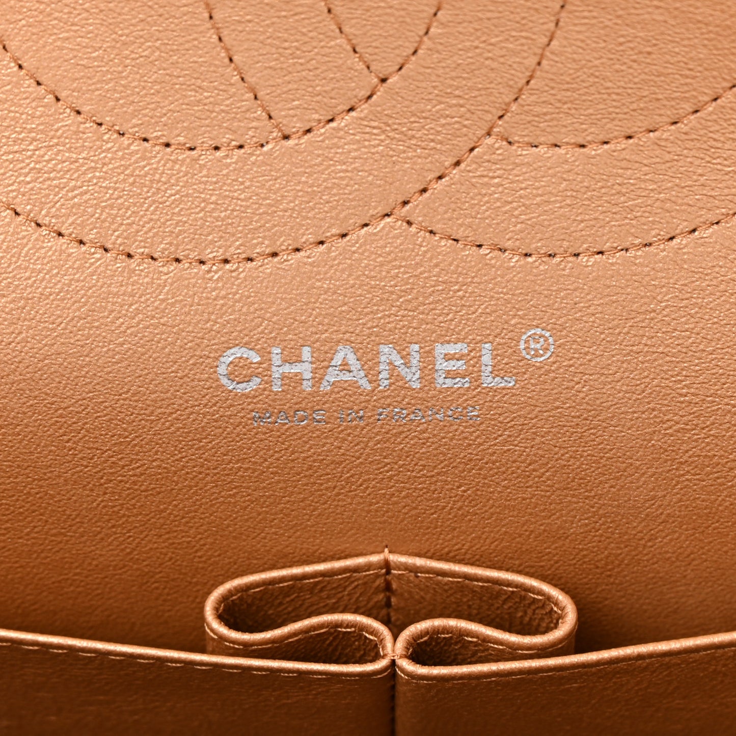 Metallic Caviar Quilted Jumbo Double Flap Copper