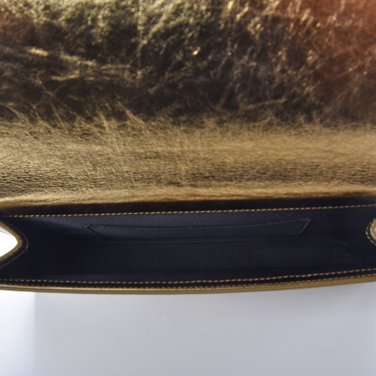 Metallic Calfskin Monogram Large Belle De Jour Clutch Gold