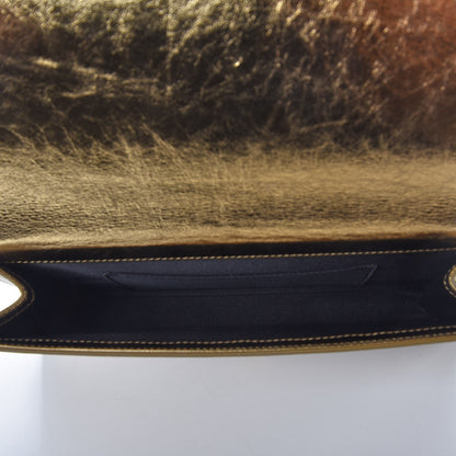 Saint Laurent Metallic Calfskin Monogram Large Belle De Jour Clutch Gold 5 of 7