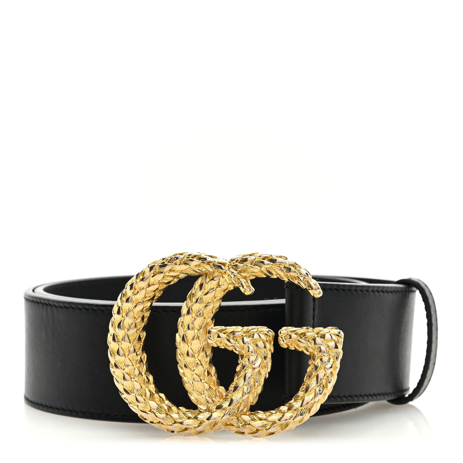 Gucci Moon Calfskin Scales Double G 40mm Belt 75 30 Black 1 of 4