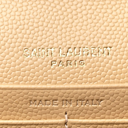 Saint Laurent Grain De Poudre Matelasse Chevron Monogram Chain Wallet Nude Powder 7 of 12