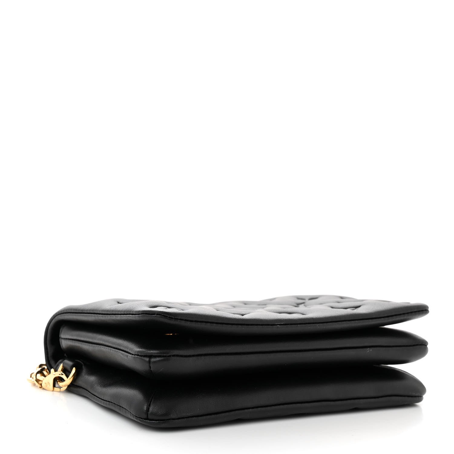 Louis Vuitton Lambskin Embossed Monogram Pochette Coussin Black 4 of 12