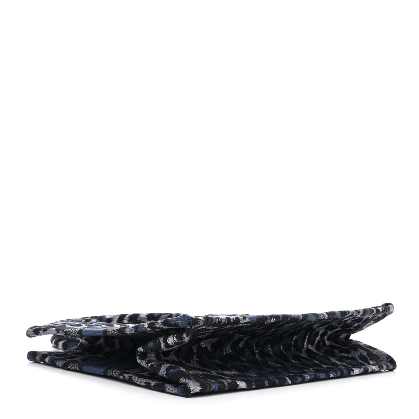 Canvas Mizza Embroidered Medium Leopard Book Tote Blue