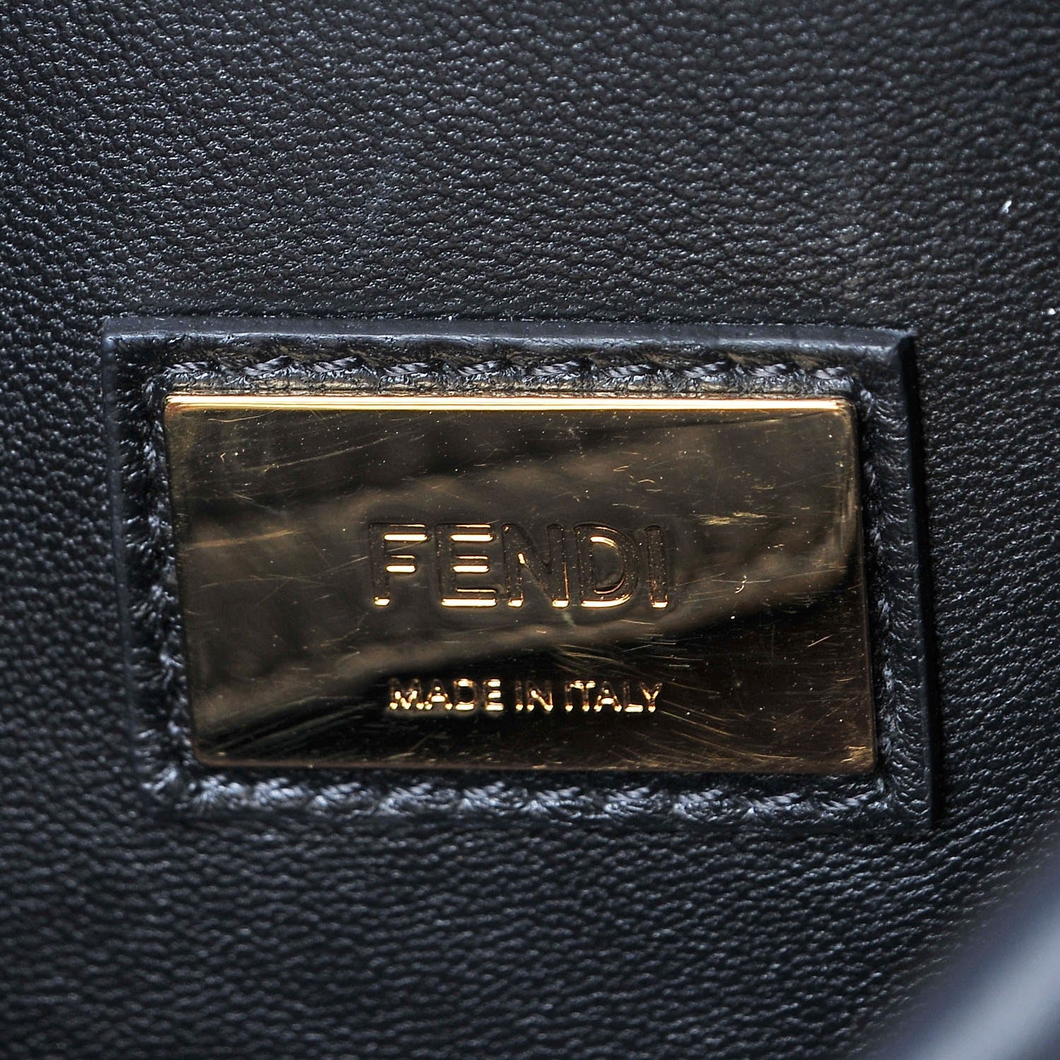 Fendi Vitello Seta Shiny Nappa Medium Peekaboo Iconic Satchel Black 7 of 7