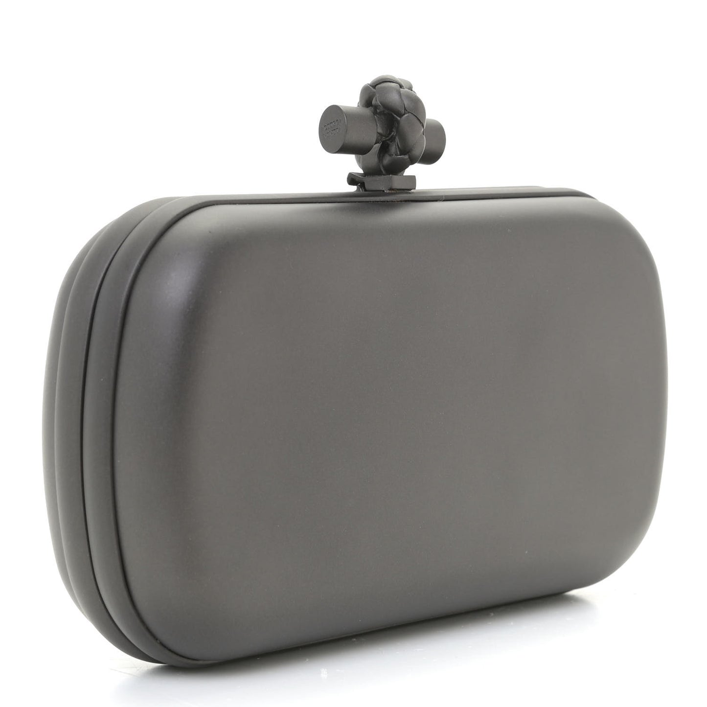 Nappa Mirror Lens Knot Clutch Dark Grey