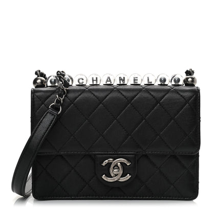 Chanel Goatskin Quilted Logo Small Chic Flap Black 1 of 18