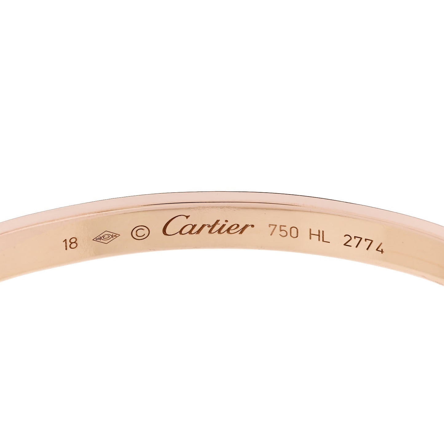 18K Pink Gold LOVE Cuff Bracelet 18