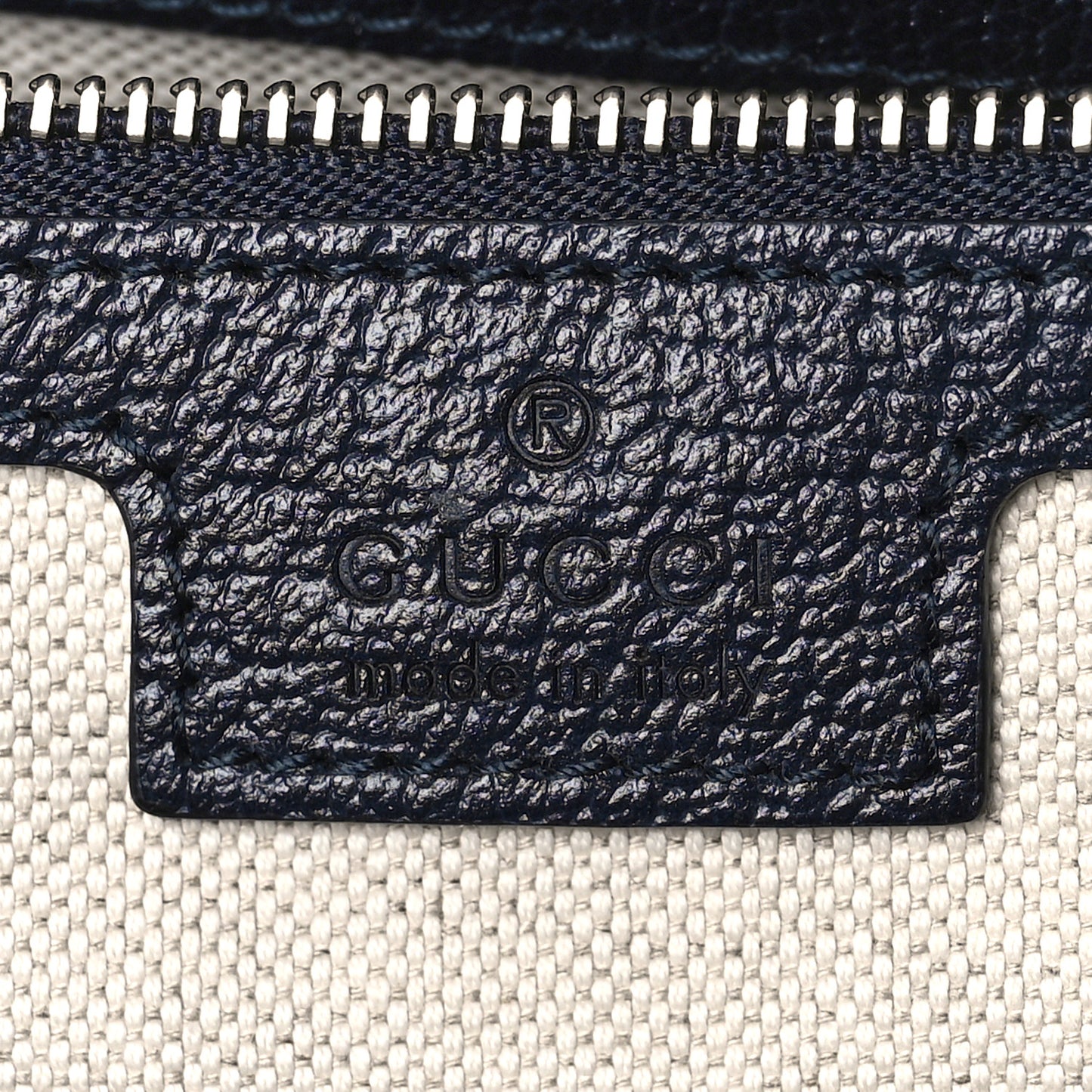 GG Supreme Monogram Textured Calfskin Web Medium Ophidia Shopping Tote Beige Blue