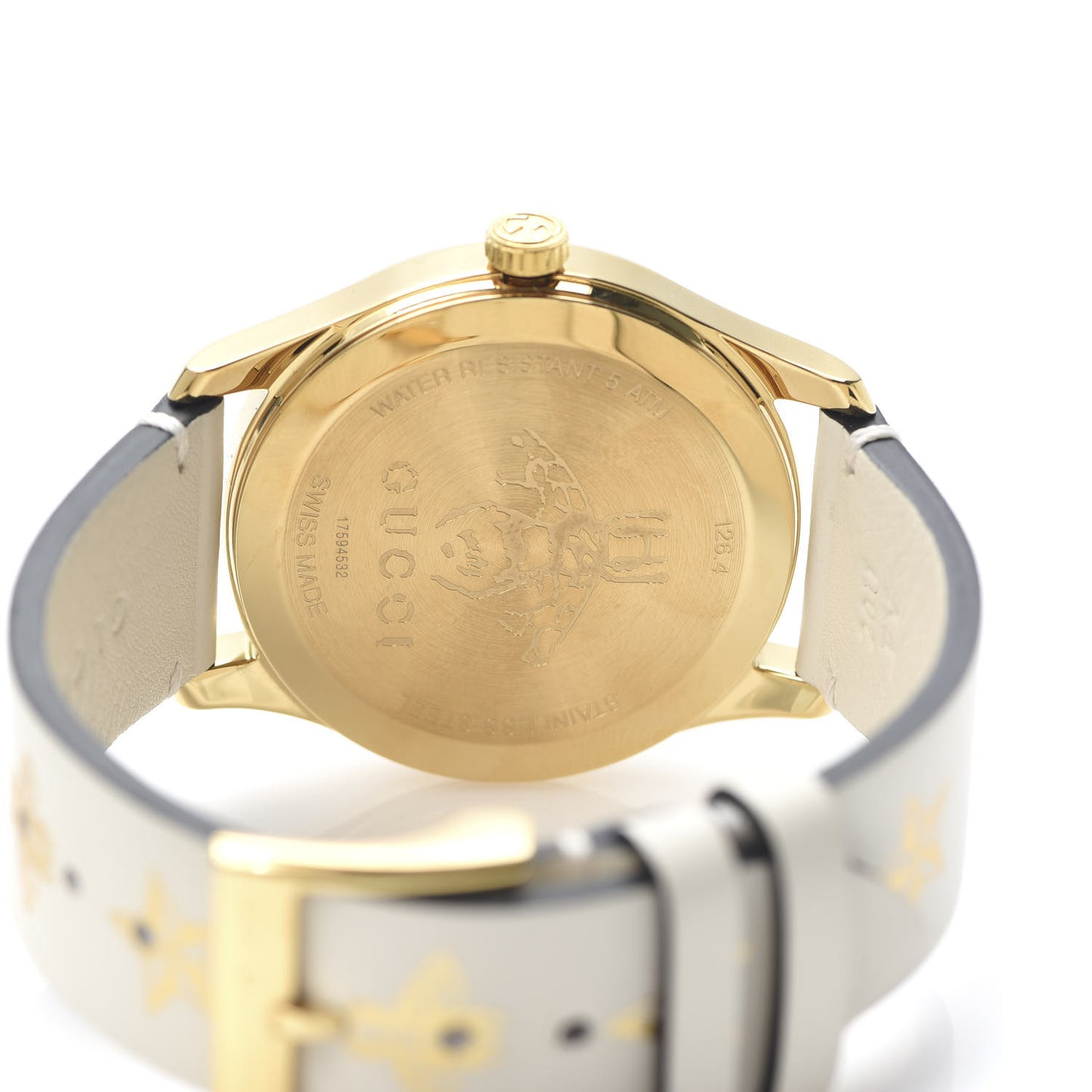 Stainless Steel Calfskin 38mm G-Timeless Bee Star Quartz Watch White