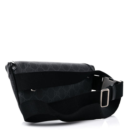 Gucci GG Supreme Monogram Textured Calfskin Retro Interlocking G Belt Bag Black 3 of 9