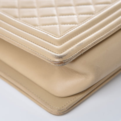 Chanel Lambskin Quilted New Medium Boy Flap Beige 17 of 18