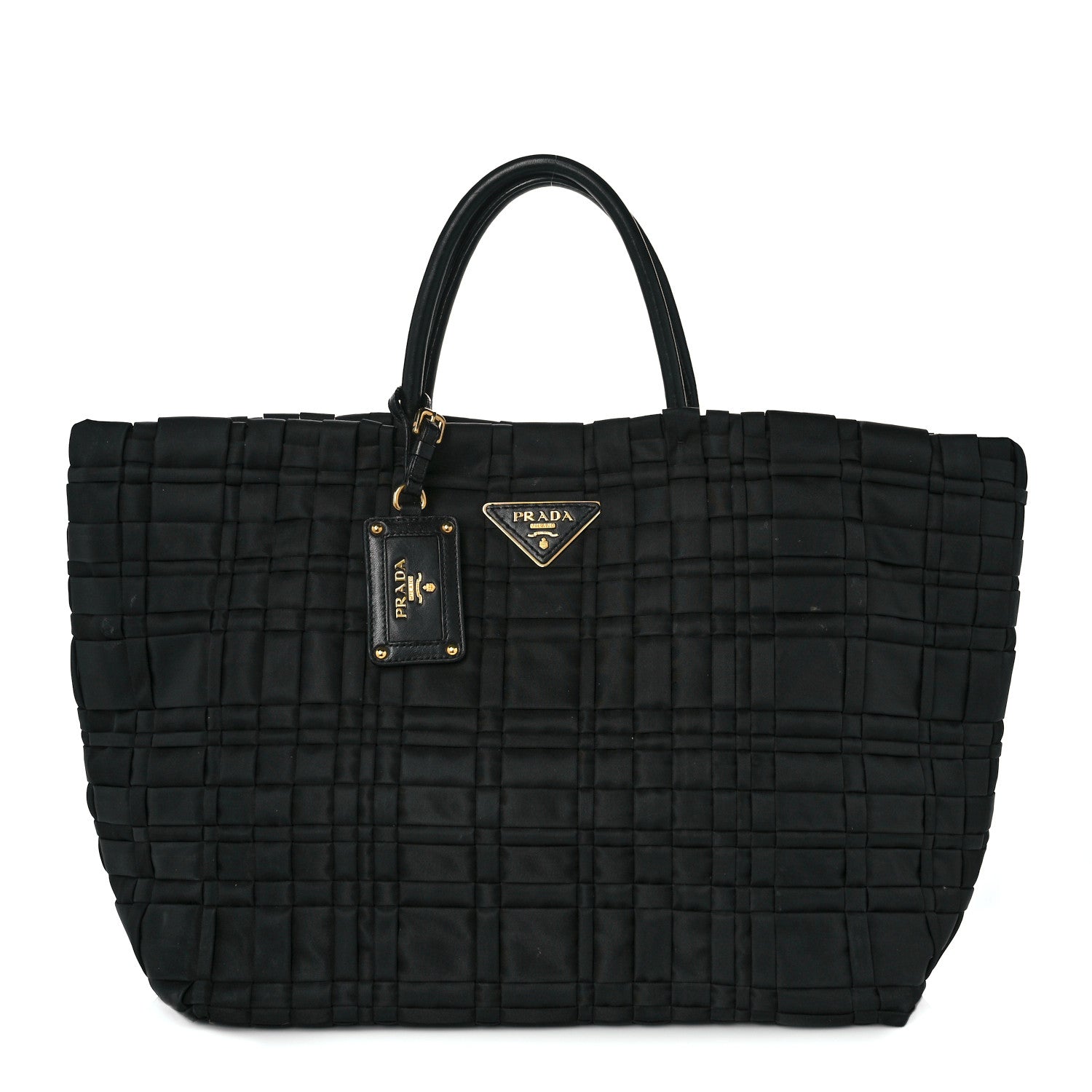 Prada Tessuto Nylon Woven Shopping Tote Black 1 of 9