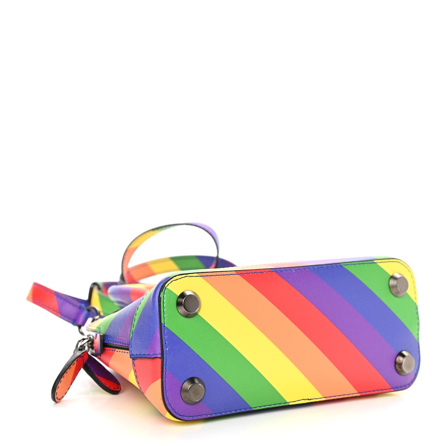 Smooth Calfskin Logo Rainbow XXS Ville Top Handle Bag Multicolor