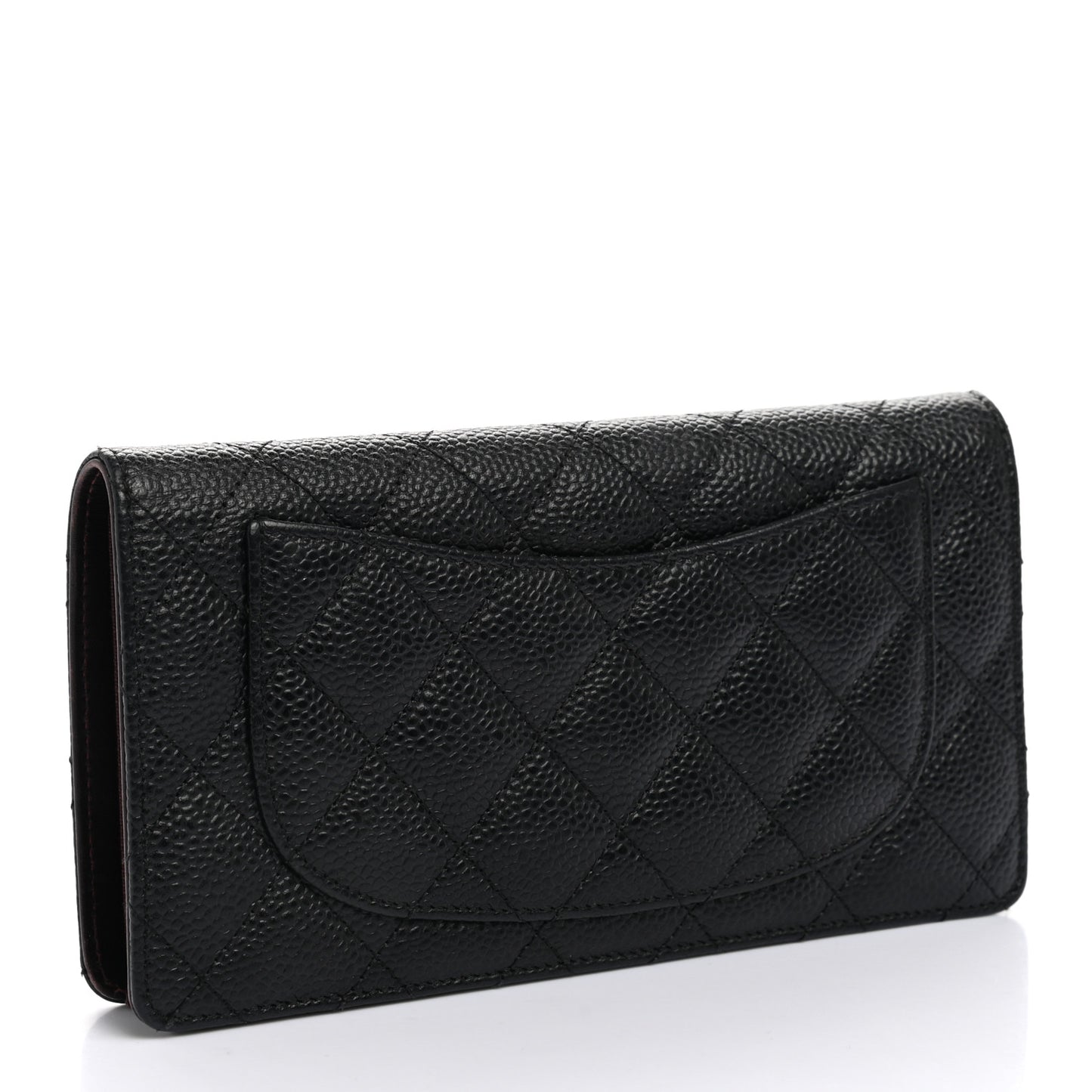 Caviar Quilted Yen Wallet Black
