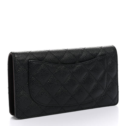 Chanel Caviar Quilted Yen Wallet Black 3 of 9