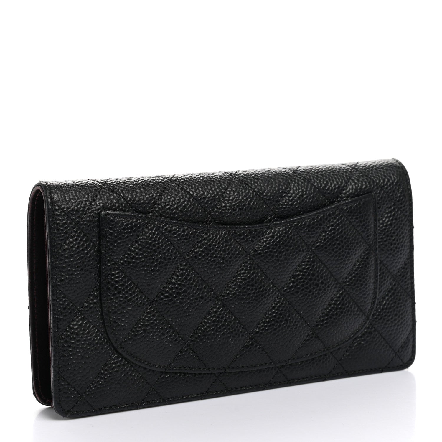 Chanel Caviar Quilted Yen Wallet Black 3 of 9