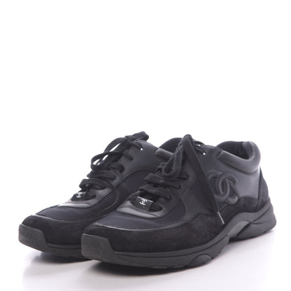 Chanel Fabric Calfskin Suede CC Sneakers 41 Black 3 of 9