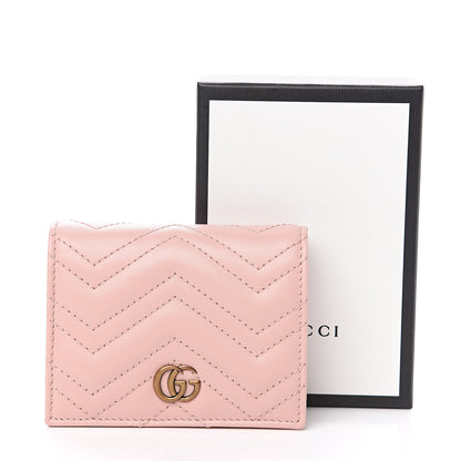 Gucci Calfskin Matelasse GG Marmont Card Case Wallet Perfect Pink 7 of 7