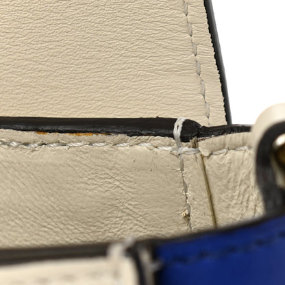Celine Shiny Smooth Calfskin Medium Frame Shoulder Bag Ivory Royal Blue 16 of 20