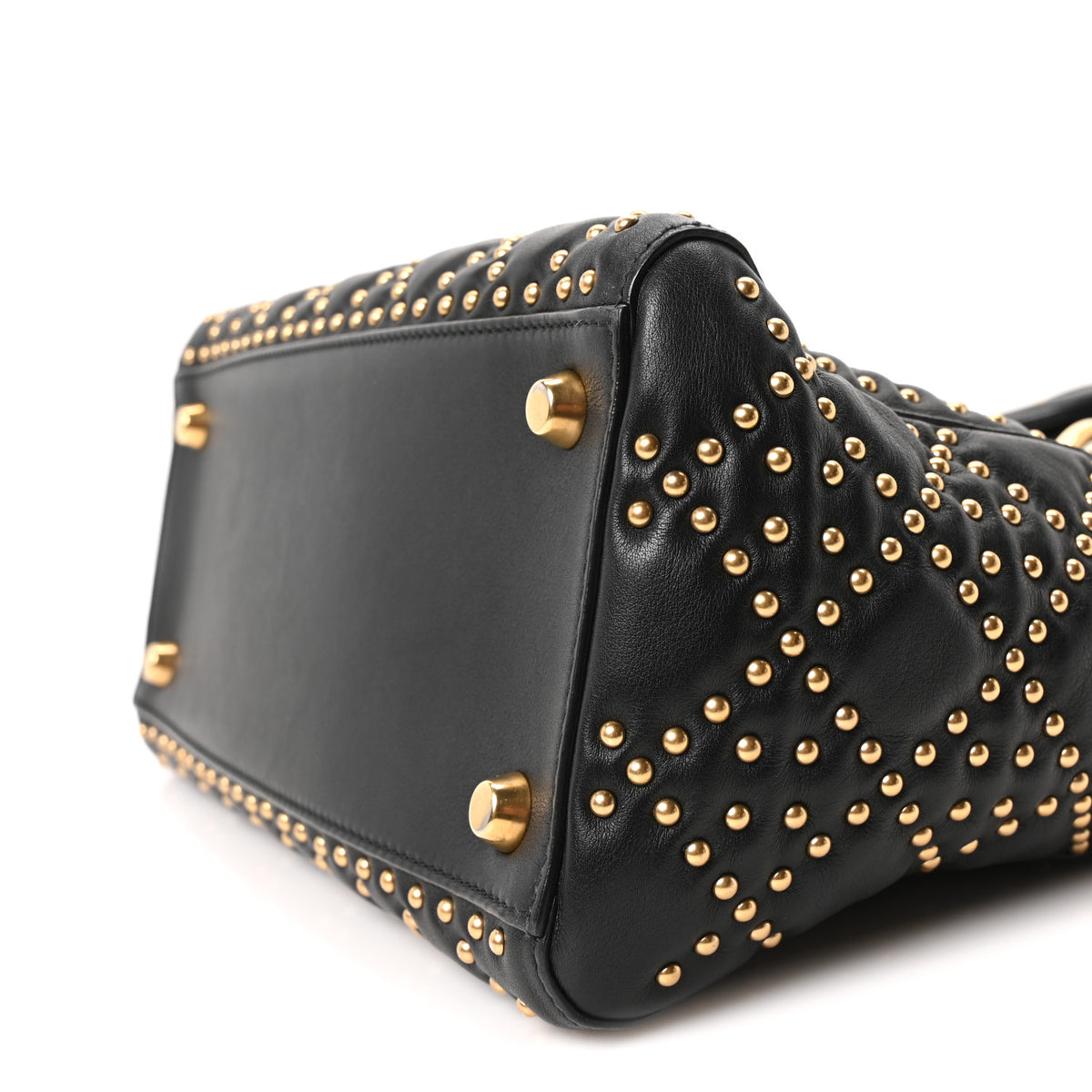 Christian Dior Calfskin Cannage Studded Medium Supple Lady Dior Black 10 of 10