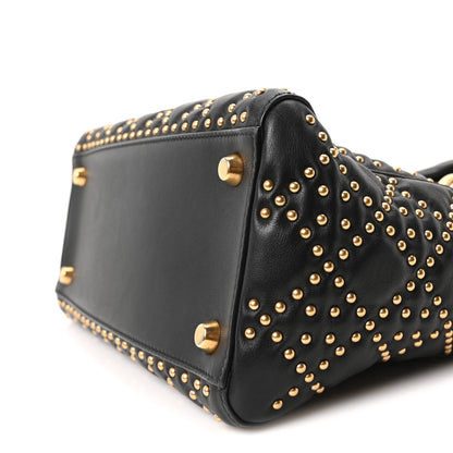 Christian Dior Calfskin Cannage Studded Medium Supple Lady Dior Black 10 of 10