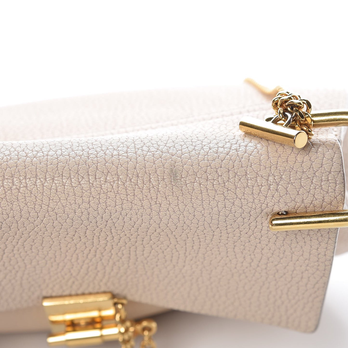 Grained Lambskin Drew Shoulder Bag Abstract White