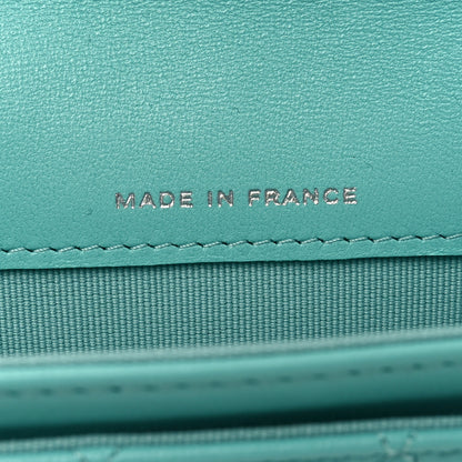 Chanel Lambskin Quilted Flap Card Holder Wallet Turquoise 7 of 9