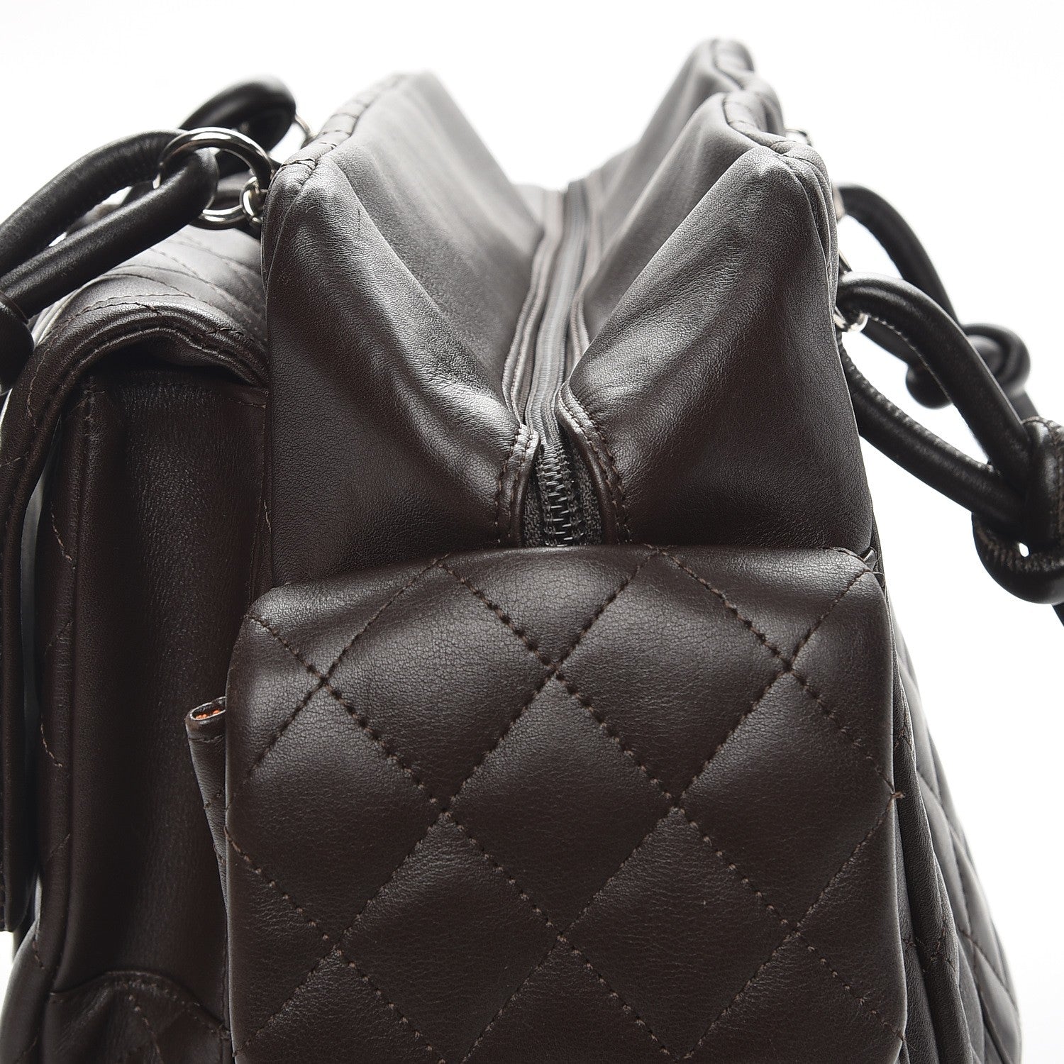 Chanel Calfskin Quilted Large Cambon Multipocket Reporter Brown Beige 14 of 14
