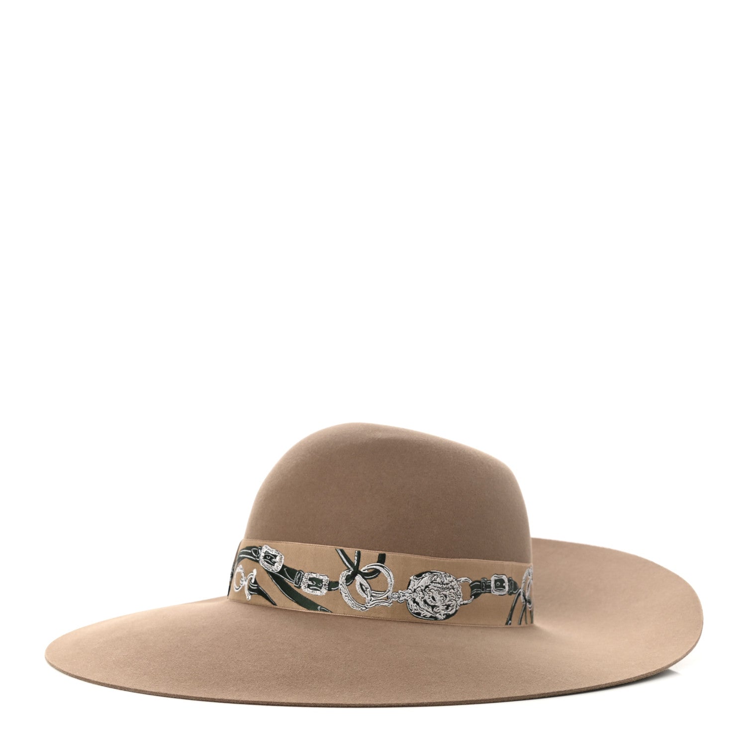 Hermes Rabbit Felt Brides de Gala Francoise Hat 57 Etoupe 1 of 9